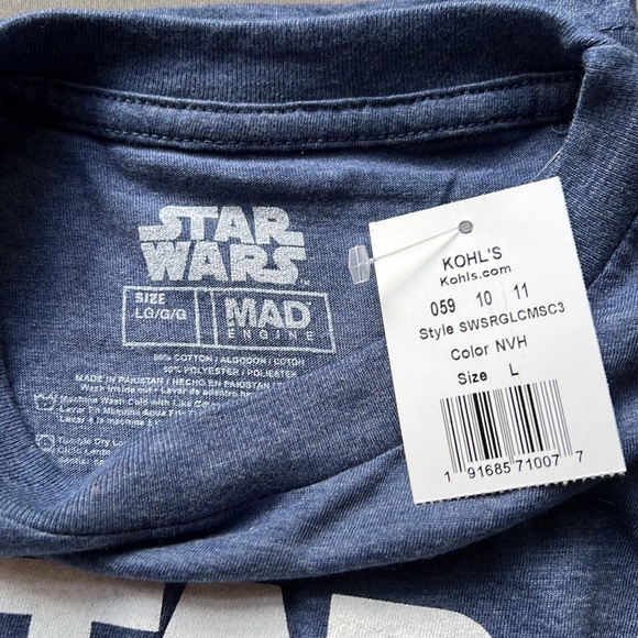 Star Wars Shirt Men Large Blue Mad Engine Millennium Falcon Short Sleeve Tee - Picture 5 of 5